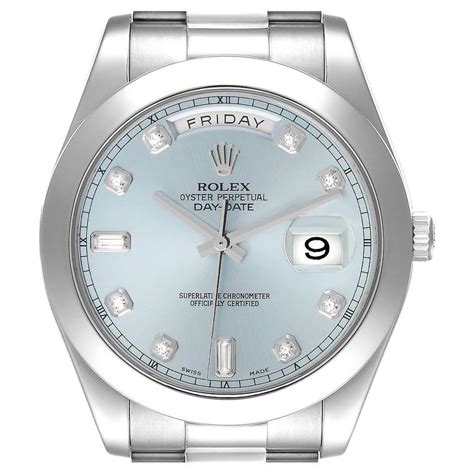 platinum rolex president ice blue dial|Rolex day date watch.